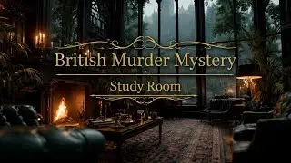 British Murder Mystery Study Room 📚🔥 | Fireplace, Rain Sounds & Dark Cinematic Reading Music