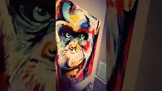 monkey canvas acrylic painting