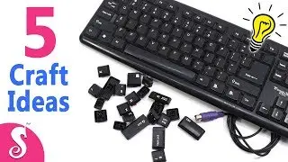 5 Unique Ideas of Old Keyboard Keys | Make 5 Craft Projects from reusing Waste Keyboard Keys