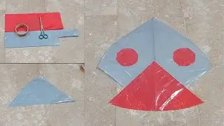 Plastic Bag Kite Making Vlog || Easy Step By Step Kite Making || Bazari Kite