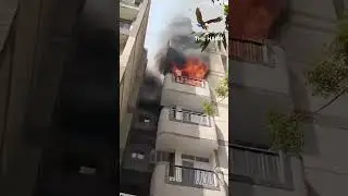 Delhi | Fire broke out on a floor of a residential apartment in Sector 10 Dwarka earlier today.