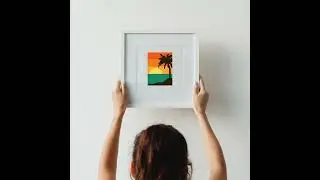 Create a Tiny Tropical Sunset Landscape - Cross Stitch Pattern #crossstitchpatterns #crossstitch