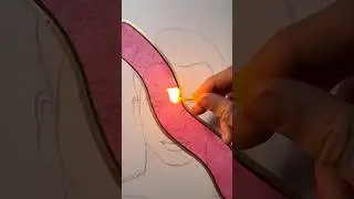 Burned drawing! 🔥 || Stained Art with Red! ✨🎨 #artwork #visualart #fire