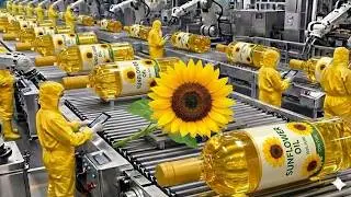 How Sunflower Oil Is Made - Amazing SUNFLOWER OIL in the Largest Factory (Full Process) 🌻