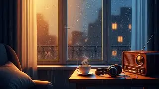Cozy Night Jazz & Soul R&B Instrumental with Gentle Rain Sounds for Sleep, Focus, Stress Relief