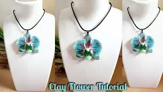 POLYMER CLAY FLOWER TUTORIAL FOR BEGINNERS |  Blue ORCHIDS | LoviCraft