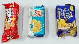 Parle Fab Jam-in vs Britania Milk Bikkis vs Parle Top Rich Buttery Cookies 🍪 || Biscuits 🍪🍪 ||