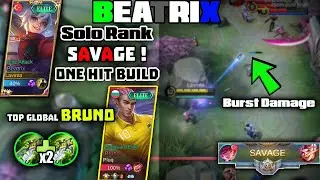 Beatrix Solo Rank Gameplay | BEATRIX SAVAGE PLAY | 2021 Best Build And Emblem Beatrix | #Mlbb #1080p