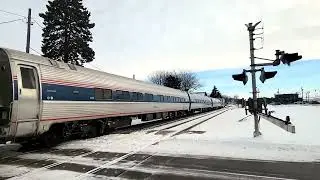 Amtrak - Illinois Zephyr pulling into the Plano, IL Train Station