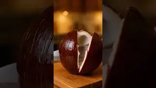 Glass Coconut ASMR Slice 🥥🔪  #ai #shorts