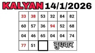 Kalyan satta matka 14-1-2026 open to close game | Kalyan chart | Kalyan trick | Kalyan satka matka