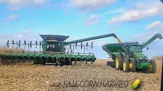 2025 FALL CORN HARVEST 🌽 JOHN DEERE s790 HARVESTING CORN WITH 16 ROW JOHN DEERE CORN HEADER 