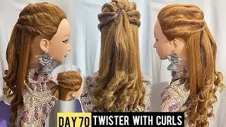 Twister with curls | Step by step hairstyle | Day 70 | Hairstyling course | #jhhairstylestudio 