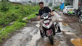 Modified Handicap Scooty ♿️  / Activa side wheel attachment / Side wheel attachment - 9235790610