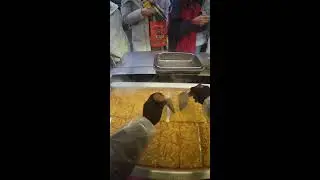 Street Food POV | Hot Potato Pancake Cutting | Ambient Sounds Only