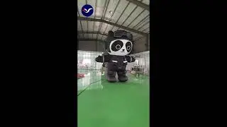 Customized giant inflatable cartoon panda warrior#activity #inflatable #panda #design #custom 