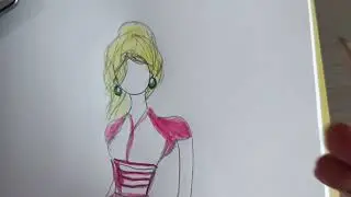 How to draw a girl in windy weather - Easy Face Drawing 38