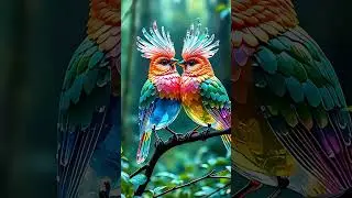 AI-Created Fantasy Lovebirds in 4K 🦜✨ | A Magical Nature Moment