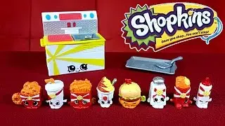 Шопкинс 3 серия Ярмарка вкусов Коллекция Фастфуд обзор на русском + мультик с игрушками