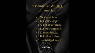 7 Finanzfehler, die DICH arm machen #Finanzen #Geld #Reichtum #Mindset #Motivation