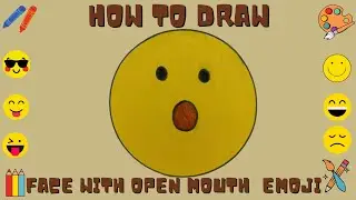 How to draw face with open mouth  emoji | How to draw emoji