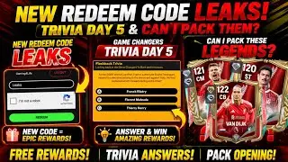 NEW FC MOBILE REDEEM CODE LEAKS | GAME CHANGERS EVENT TRIVIA ANSWERS DAY 5 | FREE DRAFT VOUCHERS