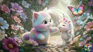 Cat and Unicorn Fight in the Garden #godibilli #cat #unicorn #trending #viral