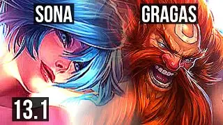 SONA & Zeri vs GRAGAS & Jinx (SUP) | 4/0/11, 1.7M mastery | TR Grandmaster | 13.1