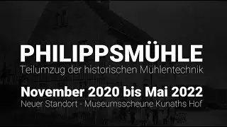 Umzug der Mühlentechnik - Philippsmühle Wachau zur Museumsscheune Kunaths Hof / Wachau