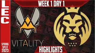 VIT vs MAD Highlights | LEC Spring 2023 W1D1 | Team Vitality vs MAD Lions