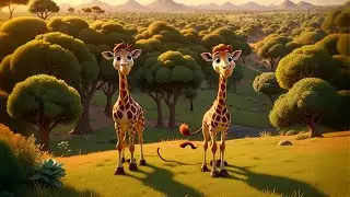 Seven Tiny Giraffes Stretch Up High | Giraffe Song for Kids | Fun Animal Rhyme and Counting Song