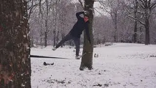 Snow line // Mohamed Jemy // Slackline and Parkour // Circus artist