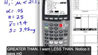 TI-83/84 - T-Test: Hypothesis Test a Claim About a Mean (sigma unknown)