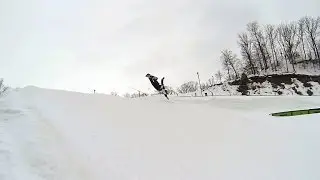 Trying a frontflip on a snowboard  - Front Flip Fail ;)