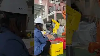 Win-Win waterjet support Fanuc ER 4iA teaching robot at Stanford University #winwinwaterjet #fanuc