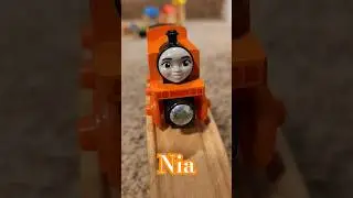 Nia's Wild Slow-Mo Crash: Flying Through the Air! | Thomas & Friends Wooden Railway #Shorts