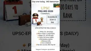 UPSC PRELIMS Countdown/ 100 Days plan #upsc #upscprelims #iaspcs #ias #ytshorts