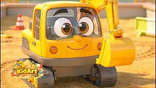 Digger Day! 🚧🟡 | Excavator Song for Kids | Sandbox Construction Fun | KidArt