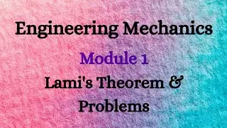 Engineering Mechanics - Module 1 - Video 5 - Lami's Theorem
