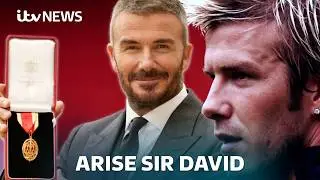 Sir David Beckham 'proud' as he finally receives knighthood | ITV News