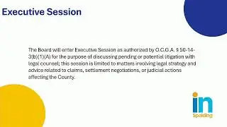 Spalding County Board of Commissioners  11.17.2025 Extraordinary Meeting