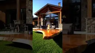 This epoxy wood slab patio looks absolutely stunning! 😱👏 #interiordesign #homedesign