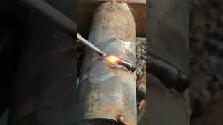 welder technique for welding thin galvanized pipes