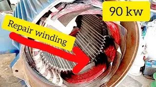Motor winding  three phase 90 kw 1440 rpm  voltage 380 ripair motor