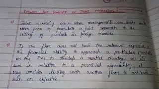 IINTERNATIONAL MARKETING||CONCEPT OF JOINT MARKETING|PART-90|HANDWRITTEN NOTES||SSCOACHING||