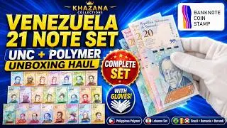 Reviewing Currency Collection Unboxing Polymer Notes, UNC Notes & Venezuela 21 Notes Set Online buy