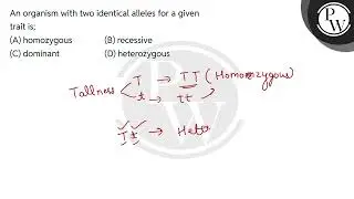 An organism with two identical alleles for a given trait is;....