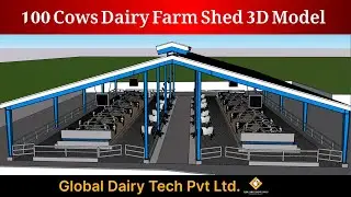 100 Cows 3D Shed Model By Global Dairy Tech (Pvt.) Limited.