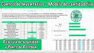 Control de Inventarios - Modelo de cantidad fija con Reserva de seguridad - Punto de Reorden