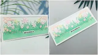 Easy Making but Very Beautiful Spring Card #alinacraft #alinacutle #slimlinecard